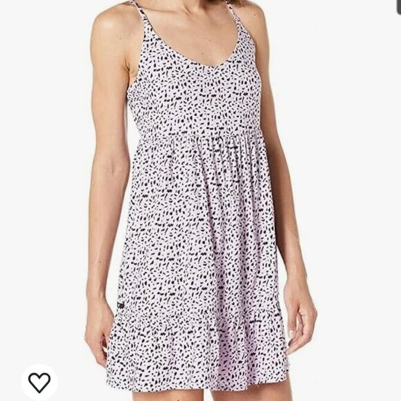 Hurley Purple Sleeveless Babydoll Mini Dress Summer Sundress Leopard Print - Picture 9 of 9
